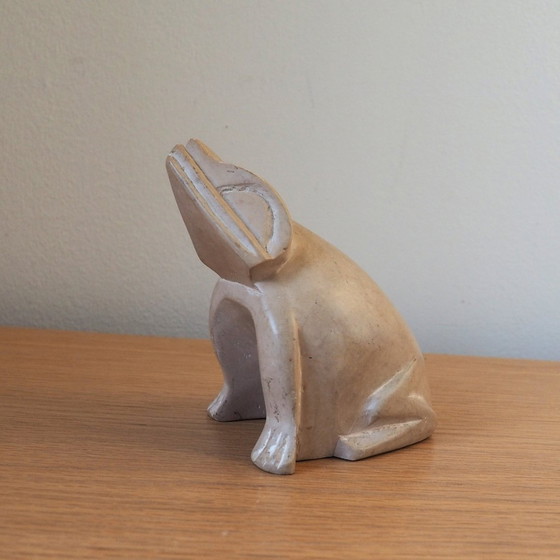 Image 1 of Grande grenouille vintage en pierre à savon artisanale du Kenya