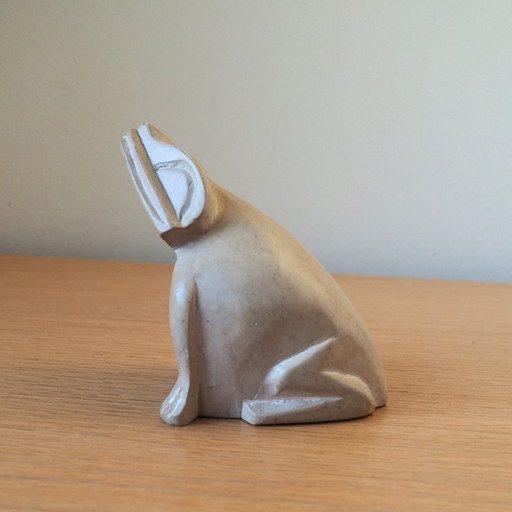 Grande grenouille vintage en pierre à savon artisanale du Kenya