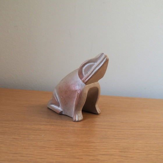 Image 1 of Grande grenouille vintage en pierre à savon artisanale du Kenya