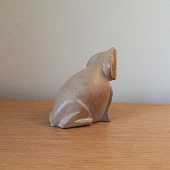 Image 1 of Grande grenouille vintage en pierre à savon artisanale du Kenya