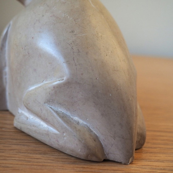 Image 1 of Grande grenouille vintage en pierre à savon artisanale du Kenya