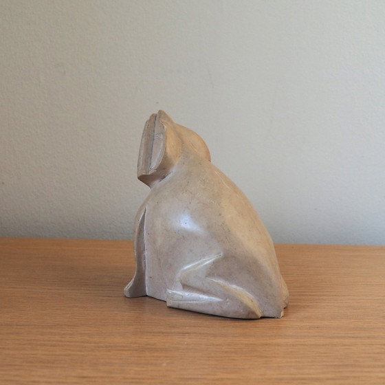 Image 1 of Grande grenouille vintage en pierre à savon artisanale du Kenya