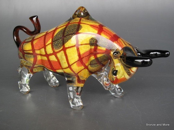 Image 1 of Murano Glass Wall Street Bull