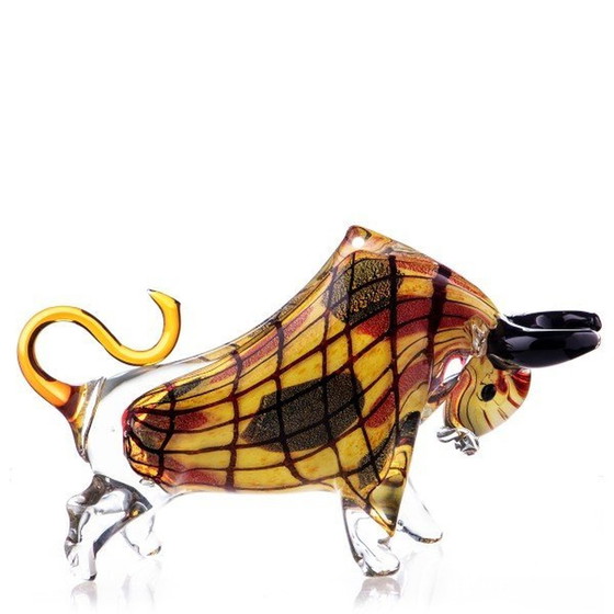 Image 1 of Murano Glass Wall Street Bull