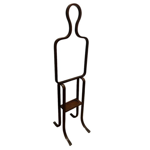 Porte-manteau vintage en bois courbé et hêtre teinté, 1960