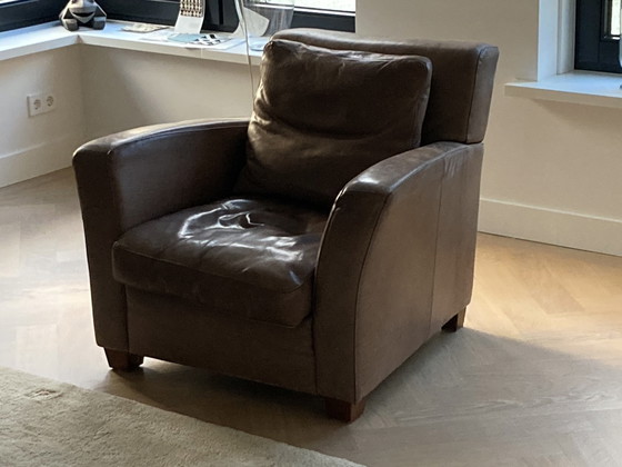 Image 1 of Fauteuil en cuir marron