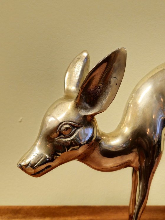 Image 1 of Grande statue de cerf Bambi en laiton