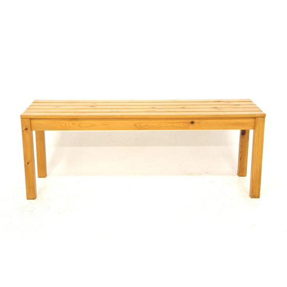 Image 1 of Banc vintage minimaliste en pin, Suède 1970