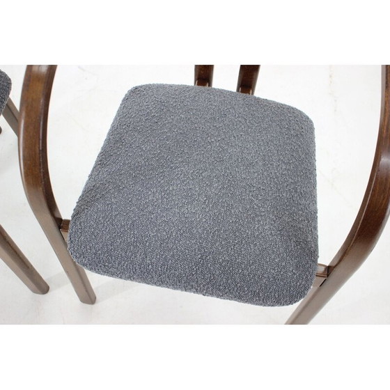 Image 1 of Chaises vintage en tissu gris de Ton, Tchécoslovaquie 1980