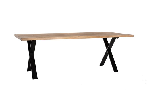 Table à coffre Micheldenolf avec pieds en X en métal