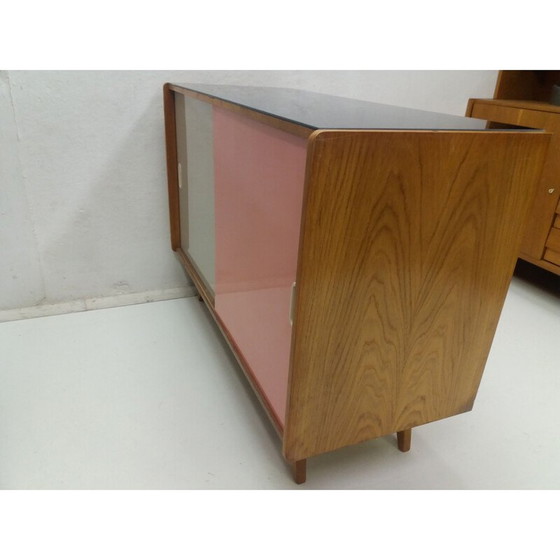 Image 1 of Commode vintage avec portes coulissantes par Jiroutek pour Interior Prague, Tchécoslovaquie 1960