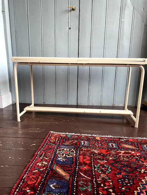 Banc d'école vintage avec tableau noir intégré