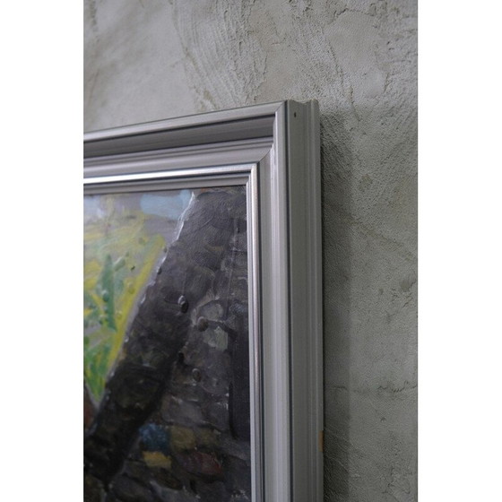 Image 1 of Grand paysage scandinave peint à l'huile sur panneau par Gunnar S. Malm, Suède 1960