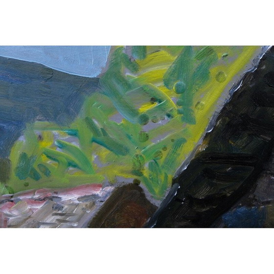 Image 1 of Grand paysage scandinave peint à l'huile sur panneau par Gunnar S. Malm, Suède 1960