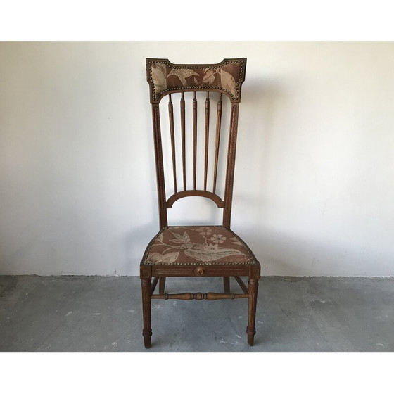 Image 1 of Chaise vintage en bois et tissu pour chambre d'enfant