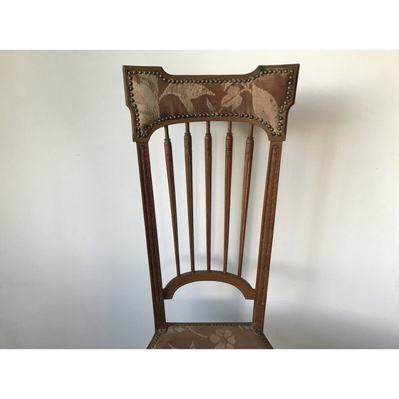 Image 1 of Chaise vintage en bois et tissu pour chambre d'enfant