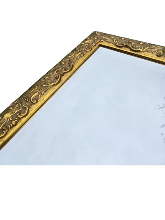 Image 1 of Miroir Ancien Biseauté, Cadre Doré