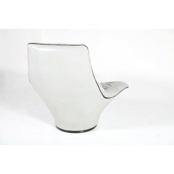 Image 1 of Chaise longue vintage en cuir gris - 1970