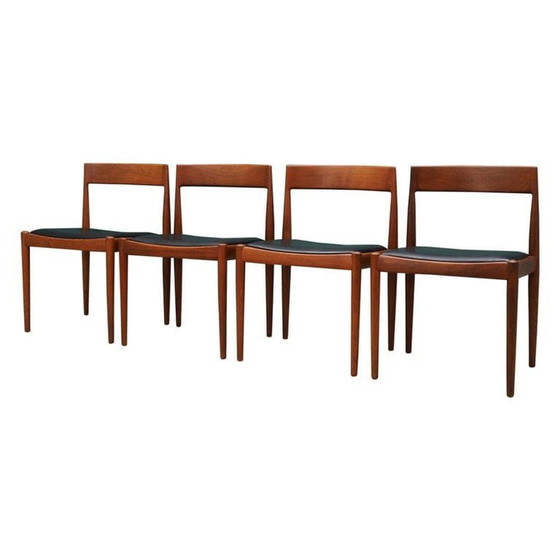 Image 1 of Ensemble de quatre chaises en teck, Design danois, 1970S, Designer : Kai Kristiansen, Fabricant : Fritz Hansen