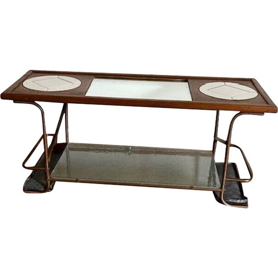Image 1 of Table basse vintage en bois et fer