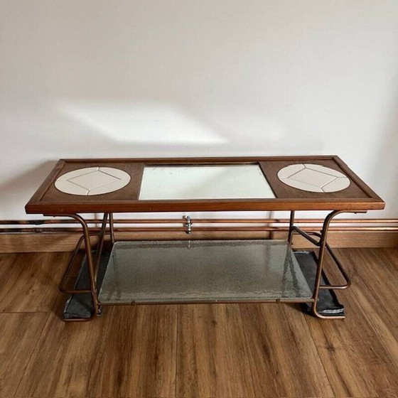 Image 1 of Table basse vintage en bois et fer