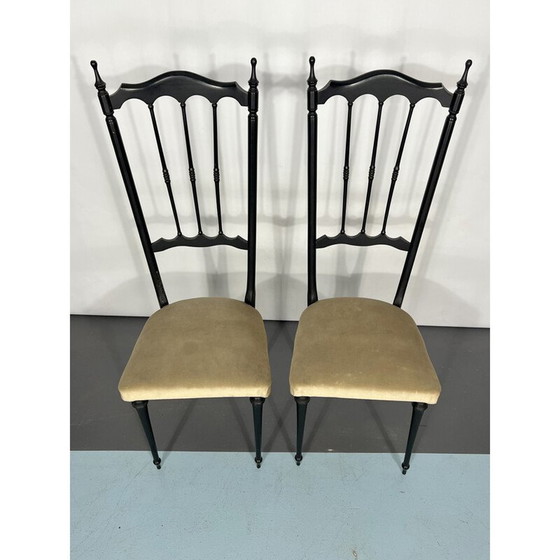 Image 1 of Paire de chaises d'appoint italiennes vintage par Chiavari, années 1950
