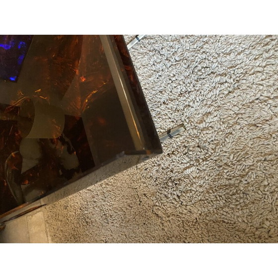 Image 1 of Table pliante vintage en lucite et laiton pour Maison Mercier, 1970