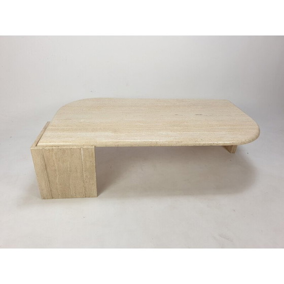 Image 1 of Table basse vintage en travertin, Italie 1980