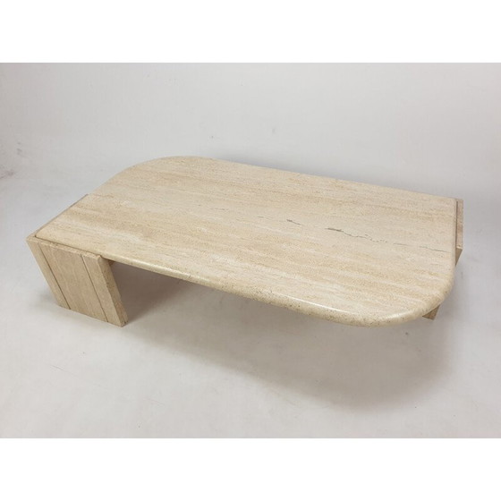 Image 1 of Table basse vintage en travertin, Italie 1980