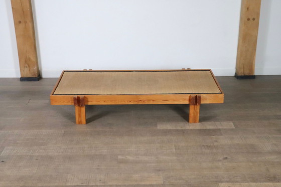 Image 1 of Table basse japonaise du milieu du siècle en bois et gazon, Japon, années 1960