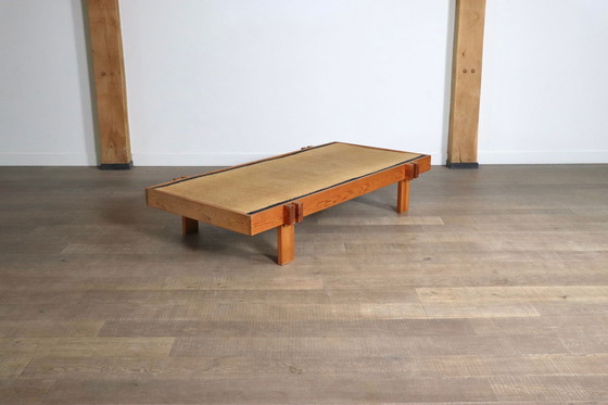 Image 1 of Table basse japonaise du milieu du siècle en bois et gazon, Japon, années 1960