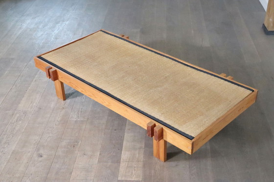 Image 1 of Table basse japonaise du milieu du siècle en bois et gazon, Japon, années 1960