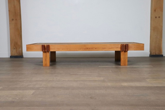 Image 1 of Table basse japonaise du milieu du siècle en bois et gazon, Japon, années 1960