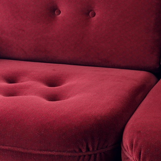 Image 1 of Canapé vintage 2 places en velours par Hikor Pisek, Tchécoslovaquie 1980