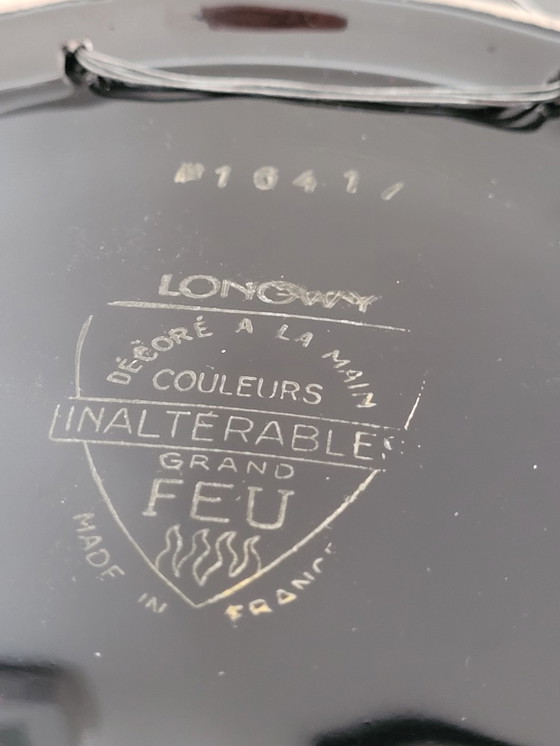 Image 1 of Longwy Plaque murale peinte à la main 32 cm de diamètre