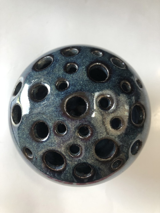 Image 1 of Vase Pique Fleur Vallouise Bleu Nuit 