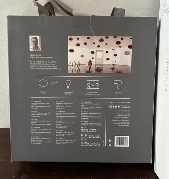 Image 1 of Lampadaire design Umage EOS Mini Rouge / Champagne Floor Noir