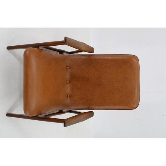 Image 1 of Fauteuil scandinave vintage en teck et simili cuir, 1960s