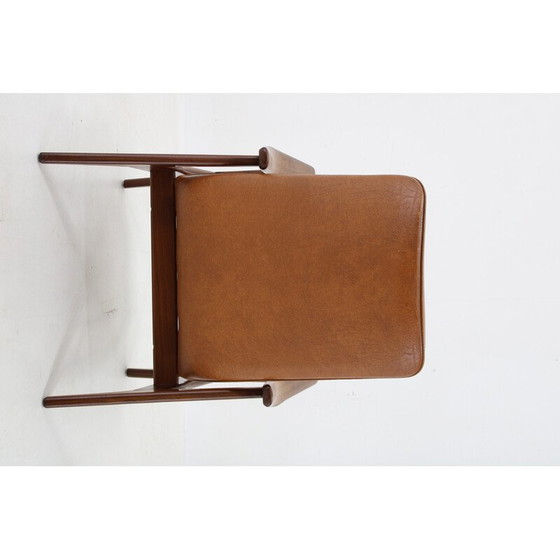 Image 1 of Fauteuil scandinave vintage en teck et simili cuir, 1960s