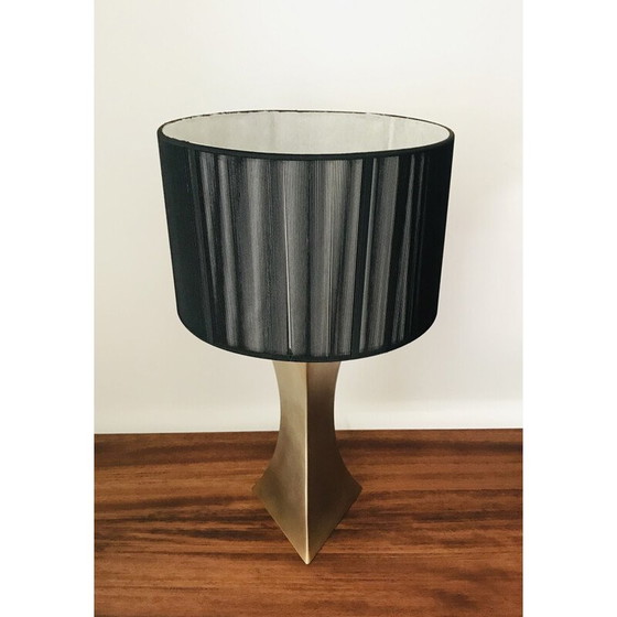 Image 1 of Lampe de table vintage en métal doré, France 1970