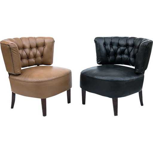 Paire de fauteuils club vintage par Otto Schulz pour Jio Mobler, Suède