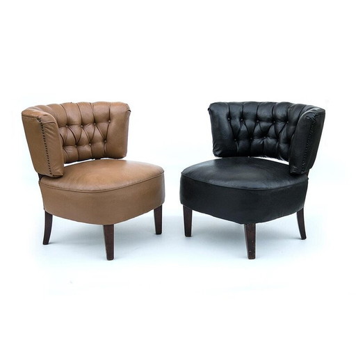 Paire de fauteuils club vintage par Otto Schulz pour Jio Mobler, Suède