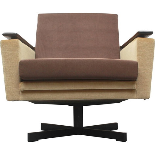 Fauteuil club vintage pivotant en mohair-velours, 1960s