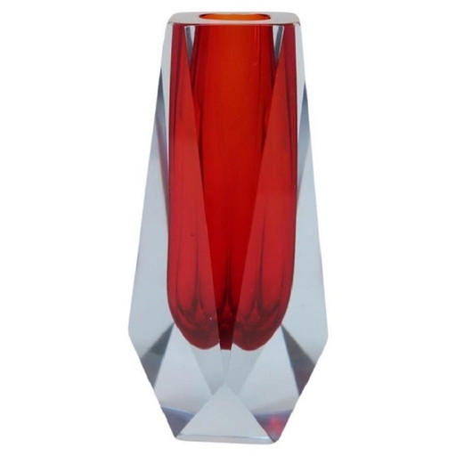 Vase rouge en verre de Murano, 1960S