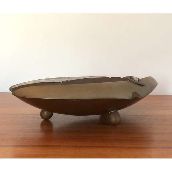 Image 1 of Coupe "poisson" en cuivre et nacre de G. Espinosa, Mexique 1960