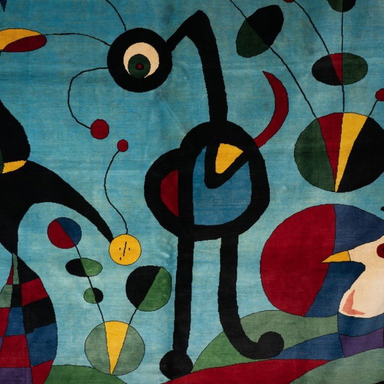 Image 1 of Tapis vintage "Le Jardin" en laine mérinos de Joan Miró, 1925