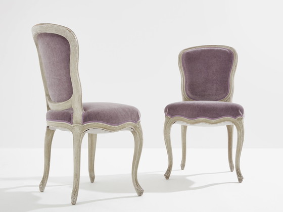 Image 1 of Paire de chaises à pantoufles néoclassiques Louis XV de la Maison Jansen 1940s