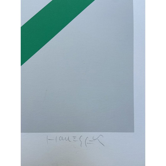 Image 1 of Lithographie vintage signée et numérotée à la main par Gottfried Honegger, 1990