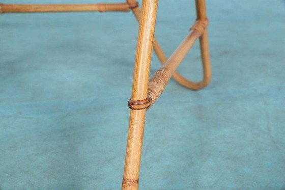 Image 1 of Table basse vintage en rotin des années 60 Table d'appoint en rotin de Bohème