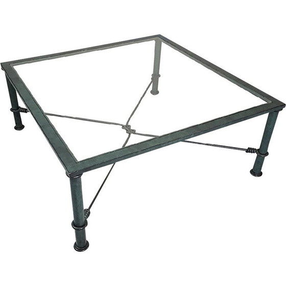 Image 1 of Table basse vintage en verre et fer, Italie 1970